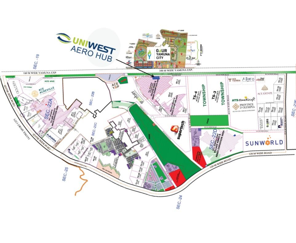 uniwest areo hub location map